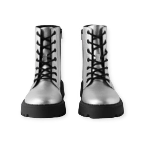 ZARA Kids | Silver | METALLIC ANKLE BOOTS - Picture 5 of 9